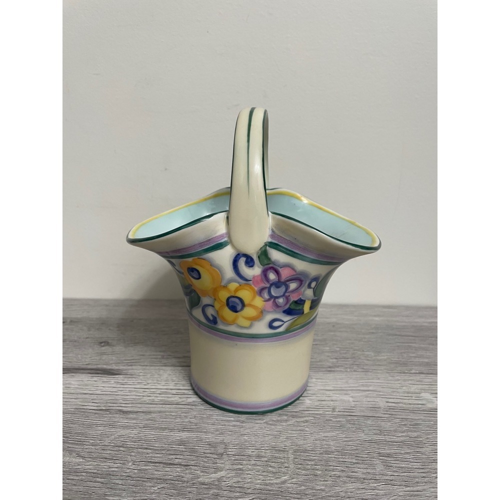 Noritake Antique Hand painted made in Japan basket 1920-1940 Flowers & scroll 8"